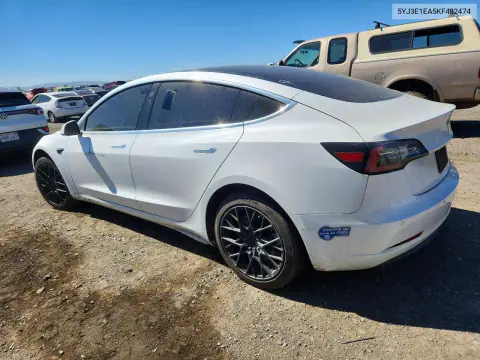 2019 Tesla Model 3 VIN 5YJ3E1EA5KF482474 фото 2