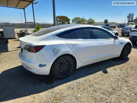 2019 Tesla Model 3 VIN 5YJ3E1EA5KF482474 фото 3