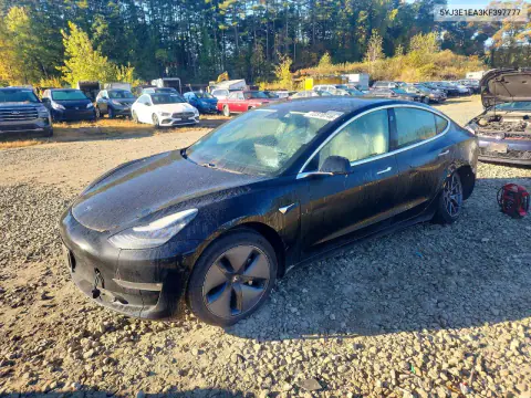 5YJ3E1EA3KF397777 — 2019 Tesla Model 3, Сторона, фото до ремонта