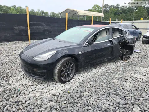 5YJ3E1EA6KF312012 — 2019 Tesla Model 3, Сторона, фото до ремонта