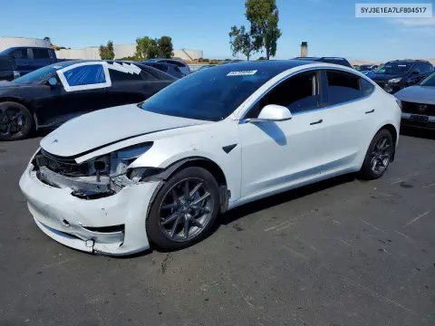 5YJ3E1EA7LF804517 — 2020 Tesla Model 3, Передняя часть, фото до ремонта