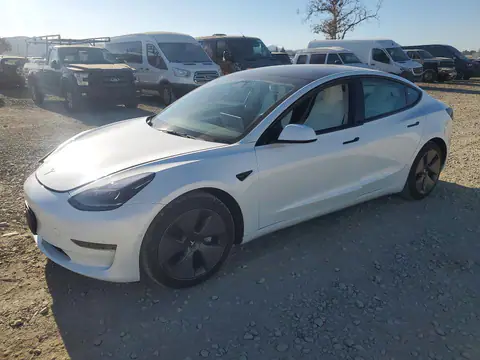 5YJ3E1EA9MF098734 — 2021 Tesla Model 3, Передняя часть (Front End), фото до ремонта