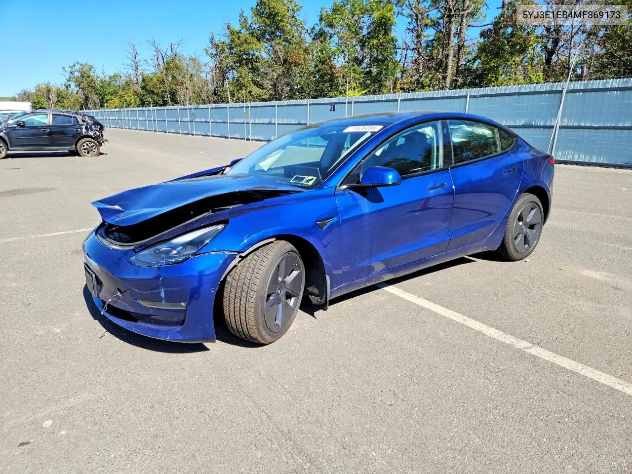 2021 Tesla Model 3 VIN 5YJ3E1EB4MF869173 фото 1