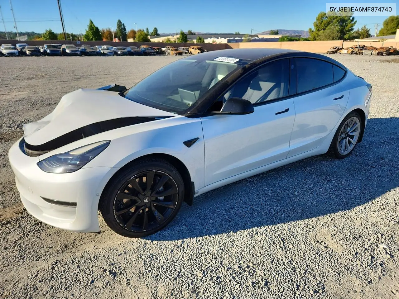 2021 Tesla Model 3 VIN 5YJ3E1EA6MF874740 фото 1