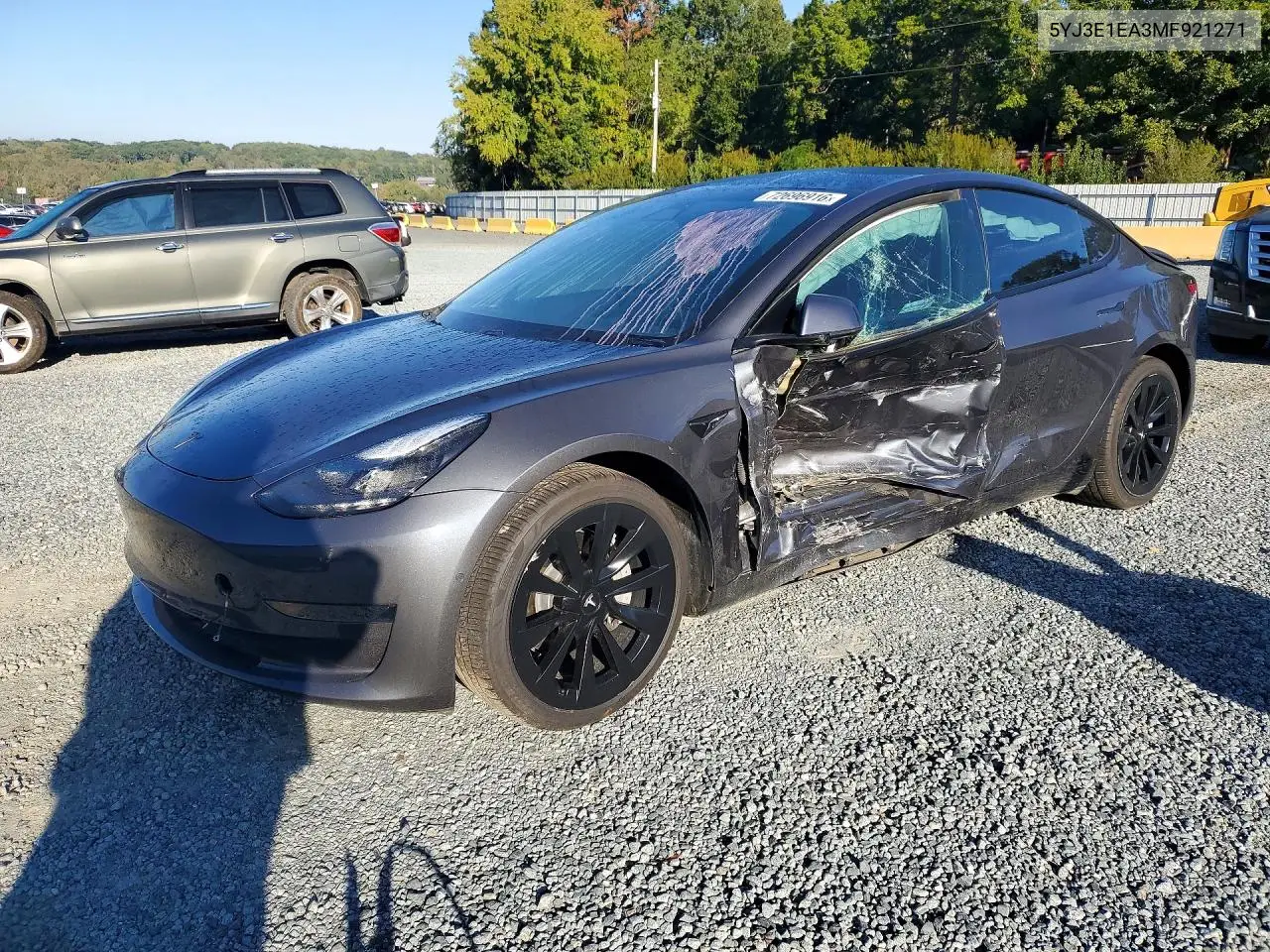 2021 Tesla Model 3 VIN 5YJ3E1EA3MF921271 фото 1