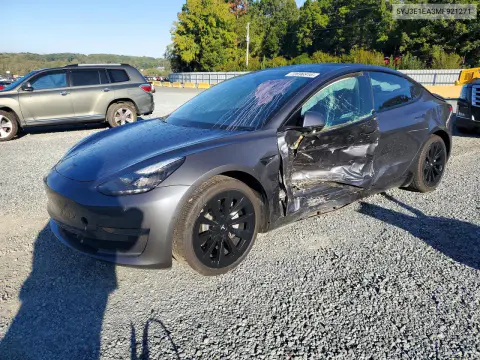 5YJ3E1EA3MF921271 — 2021 Tesla Model 3, Сторона, фото до ремонта