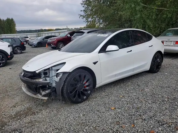 5YJ3E1EC5NF156146 — 2022 Tesla Model 3, Передняя часть (Front End), фото до ремонта