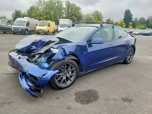5YJ3E1EB0NF178157 — 2022 Tesla Model 3, Передняя часть (Front End), фото до ремонта