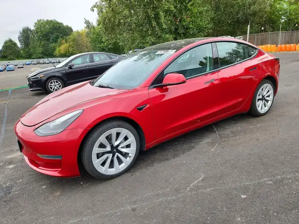 5YJ3E1EA1NF303822 — 2022 Tesla Model 3, Механические повреждения (Mechanical), фото до ремонта