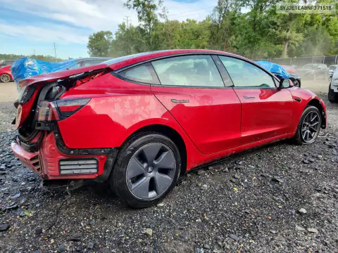 2022 Tesla Model 3 VIN 5YJ3E1EA8NF371518 фото 3