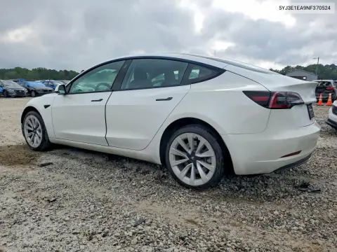 2022 Tesla Model 3 VIN 5YJ3E1EA9NF370524 фото 2