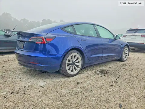 2022 Tesla Model 3 VIN 5YJ3E1EA0NF371934 фото 3