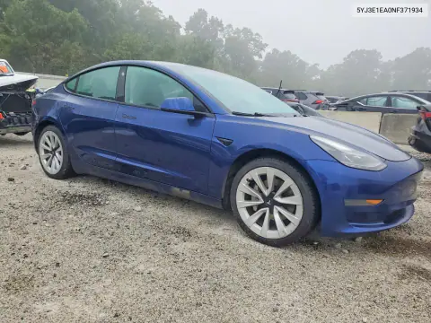 2022 Tesla Model 3 VIN 5YJ3E1EA0NF371934 фото 4