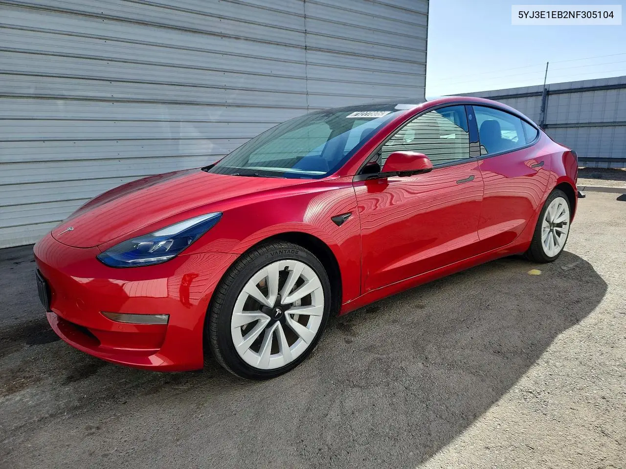 2022 Tesla Model 3 VIN 5YJ3E1EB2NF305104 фото 1