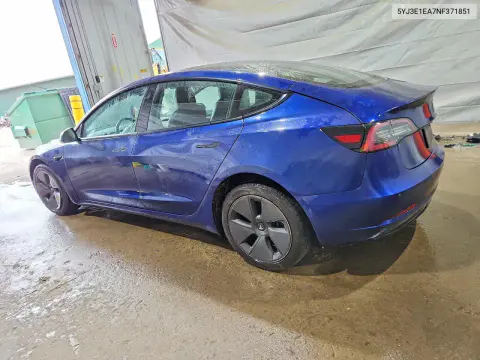 2022 Tesla Model 3 VIN 5YJ3E1EA7NF371851 фото 2