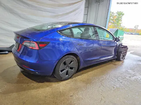 2022 Tesla Model 3 VIN 5YJ3E1EA7NF371851 фото 3