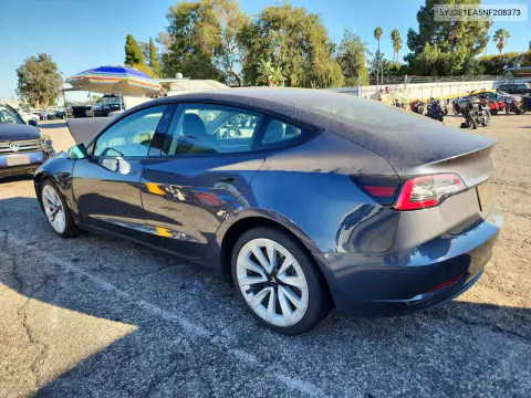 2022 Tesla Model 3 VIN 5YJ3E1EA5NF208373 фото 2