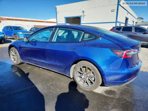 5YJ3E1EA7NF289263 — 2022 Tesla Model 3, фото 2 с аукциона Copart, Механические повреждения