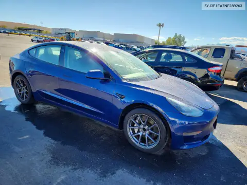 5YJ3E1EA7NF289263 — 2022 Tesla Model 3, фото 4 с аукциона Copart, Механические повреждения