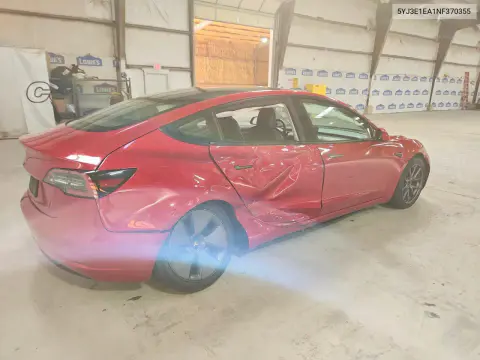 2022 Tesla Model 3 VIN 5YJ3E1EA1NF370355 фото 3