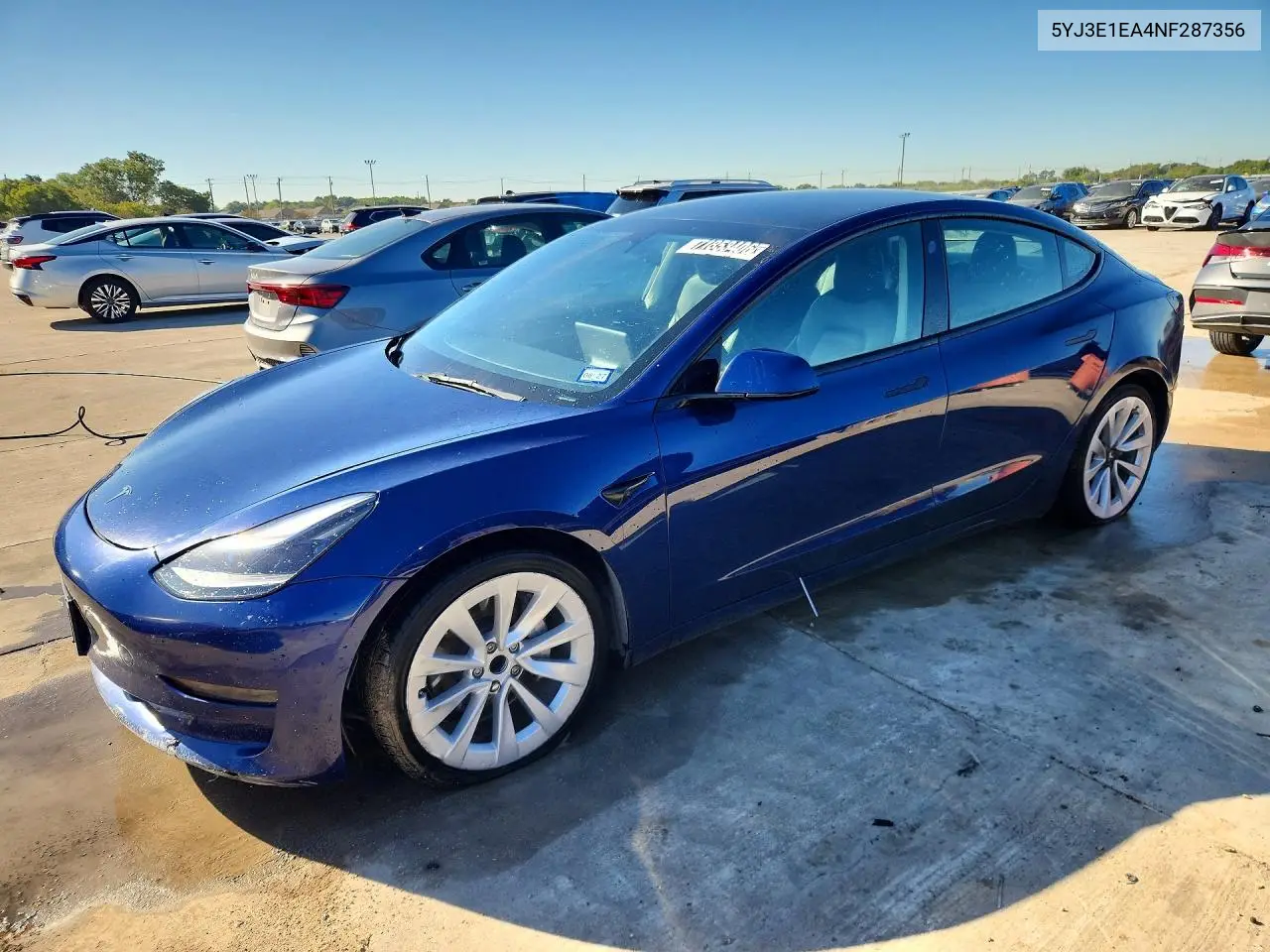 5YJ3E1EA4NF287356 Tesla Model 3 2022 — повреждение Передняя часть, фото до ремонта