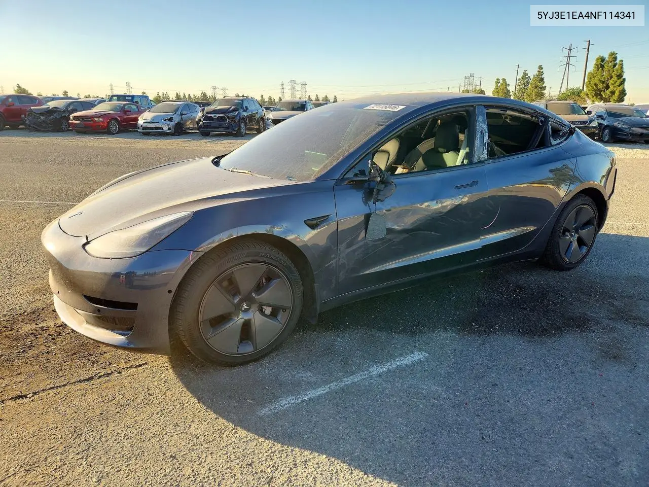 2022 Tesla Model 3 VIN 5YJ3E1EA4NF114341 фото 1