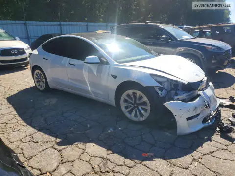5YJ3E1EA1NF297522 — 2022 Tesla Model 3, фото 4 с аукциона Copart, Передняя часть