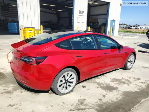 5YJ3E1EAXNF303978 — 2022 Tesla Model 3, фото 3 с аукциона Copart 19.10.2026, Механические повреждения