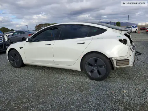 2022 Tesla Model 3 VIN 5YJ3E1EB5NF360078 фото 2