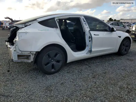 2022 Tesla Model 3 VIN 5YJ3E1EB5NF360078 фото 3