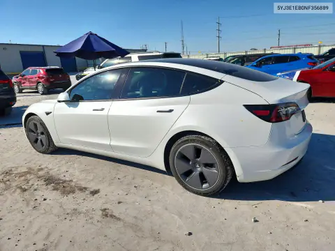 2022 Tesla Model 3 VIN 5YJ3E1EB0NF356889 фото 2
