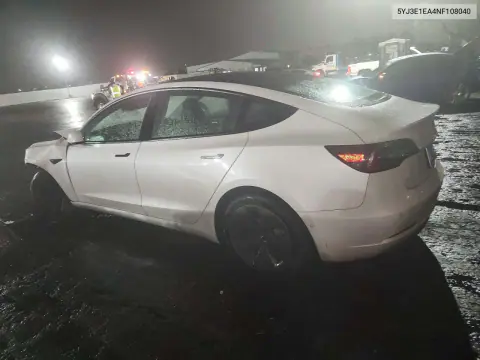 2022 Tesla Model 3 VIN 5YJ3E1EA4NF108040 фото 2
