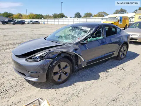 5YJ3E1EB9PF387531 — 2023 Tesla Model 3, Верхняя часть / Крыша, фото до ремонта