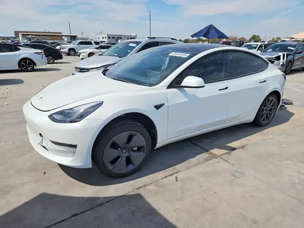 5YJ3E1EA7PF402597 — 2023 Tesla Model 3, Передняя часть (Front End), фото до ремонта