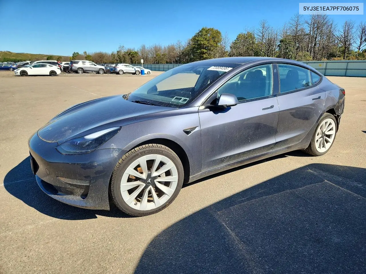 2023 Tesla Model 3 VIN 5YJ3E1EA7PF706075 фото 1
