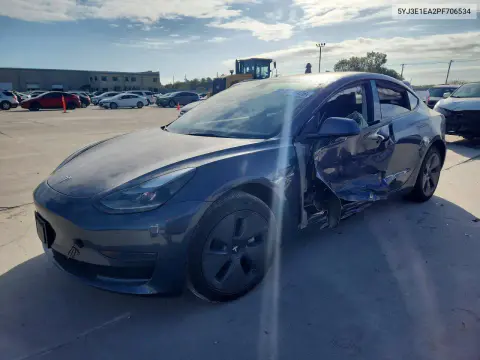 5YJ3E1EA2PF706534 — 2023 Tesla Model 3, Сторона, фото до ремонта