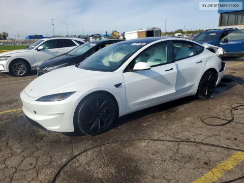 5YJ3E1ET6SF033922 — 2025 Tesla Model 3, Задняя часть, фото до ремонта