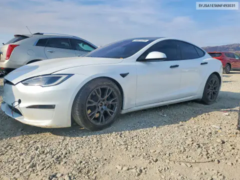 5YJSA1E56NF493031 — 2022 Tesla Model S, Передняя часть, фото до ремонта