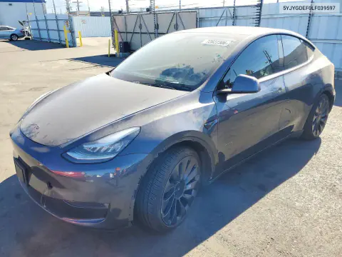 5YJYGDEF0LF039597 — 2020 Tesla Model Y, Передняя часть, фото до ремонта