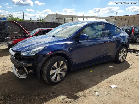 5YJYGDEE0MF146187 — 2021 Tesla Model Y, Повреждения со всех сторон, фото до ремонта