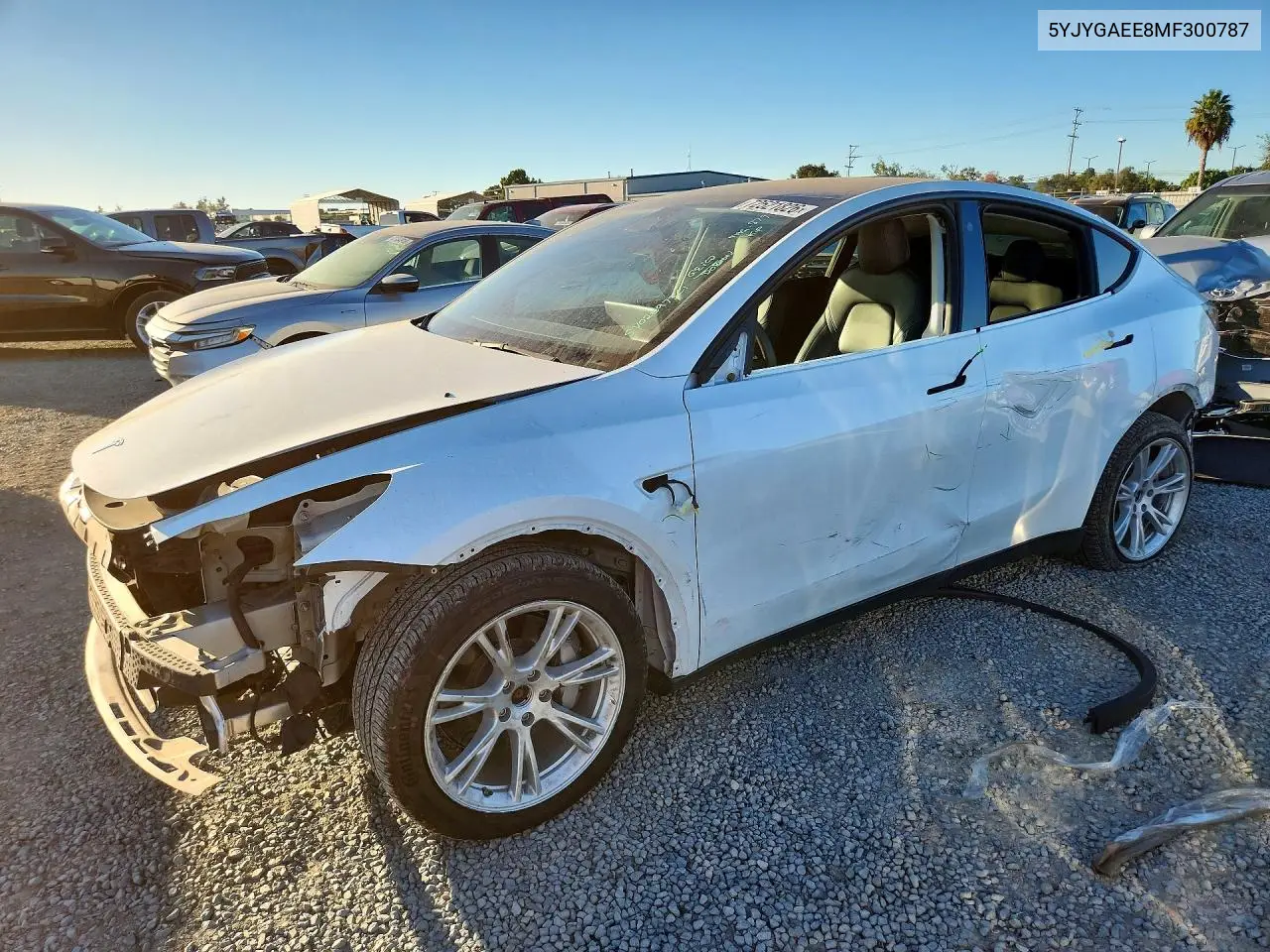 2021 Tesla Model Y VIN 5YJYGAEE8MF300787 фото 1