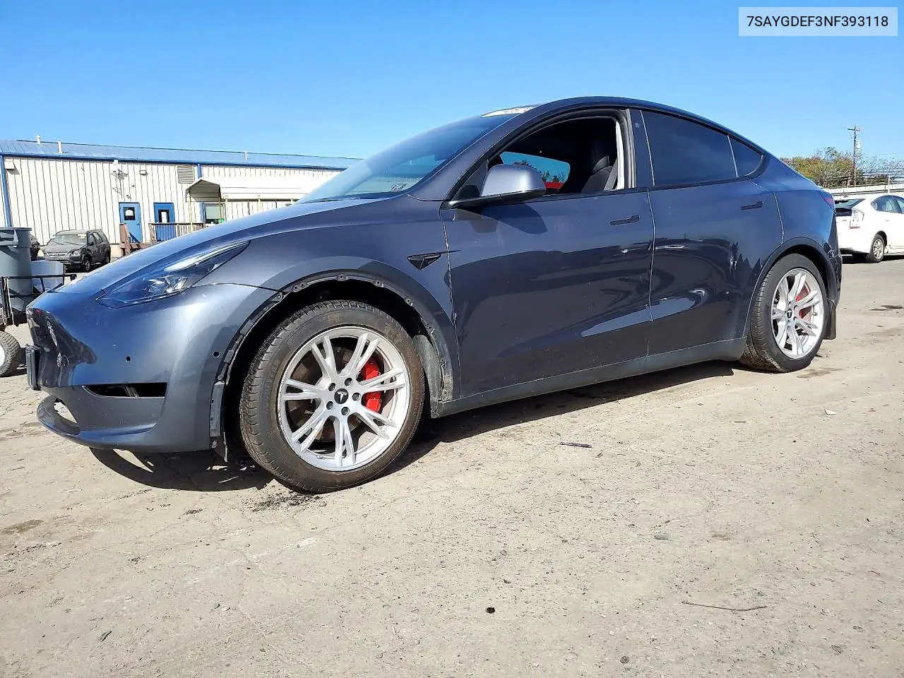 2022 Tesla Model Y VIN 7SAYGDEF3NF393118 фото 1