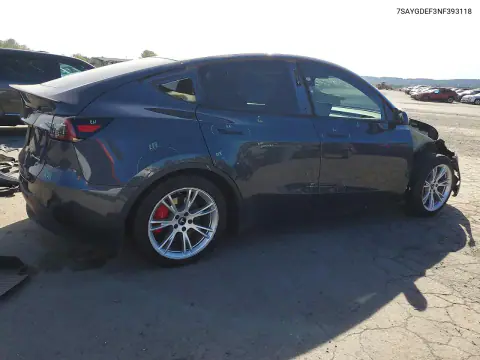 2022 Tesla Model Y VIN 7SAYGDEF3NF393118 фото 3