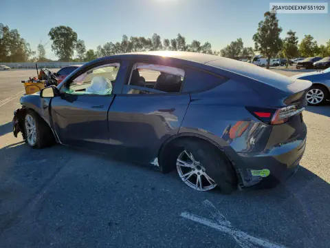 2022 Tesla Model Y VIN 7SAYGDEEXNF551929 фото 2