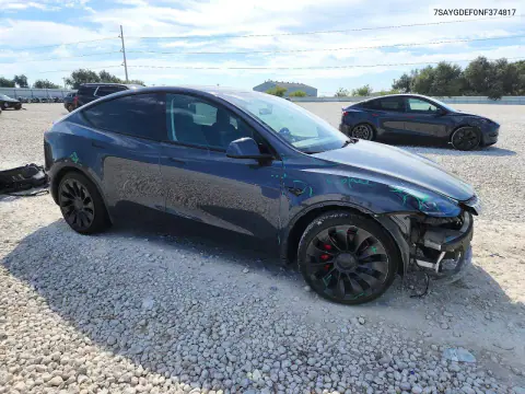 2022 Tesla Model Y VIN 7SAYGDEF0NF374817 фото 4