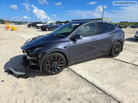7SAYGDEF9NF373813 — 2022 Tesla Model Y, Передняя часть, фото до ремонта