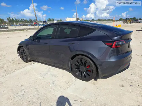 2022 Tesla Model Y VIN 7SAYGDEF9NF373813 фото 2