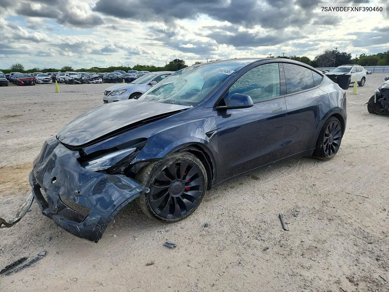 2022 Tesla Model Y VIN 7SAYGDEFXNF390460 фото 1