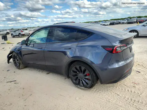 2022 Tesla Model Y VIN 7SAYGDEFXNF390460 фото 2