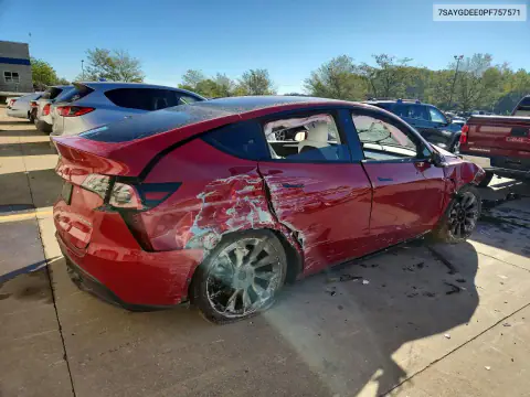 7SAYGDEE0PF757571 — 2023 Tesla Model Y, фото 3 с аукциона Copart, Повреждения со всех сторон